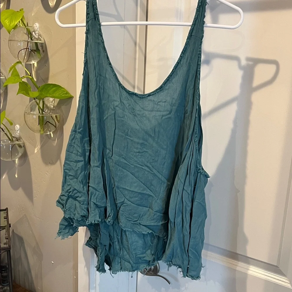 Free People Teal Tank Top - Picture 3 of 4